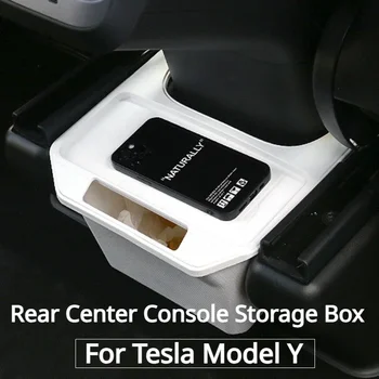 Banco traseiro Caixa de Armazenamento para Tesla Model Y Organizador Console Central Bandejas de banco de Trás do caixote do Lixo Saco de Lixo Embaixo do Assento Bandeja de Acessórios