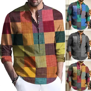 Camisa dos homens do Clássico Botão para Baixo Elegante Primavera, Outono Casual Retrô Design Versátil, a Camisa Masculina, Acessórios Masculino, Tops, T-Shirts