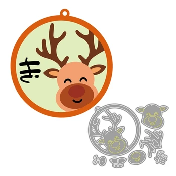 Natal Elk Metal Corta Relevo Modelo de Estêncil Scrapbooking para Cartão