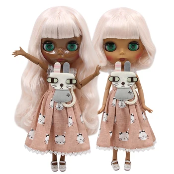 GELADO DBS Blyth Boneca 1/6 bjd ob24 brinquedo órgão conjunto rosa pálido mix de cabelo branco 30cm brinquedos de anime meninas