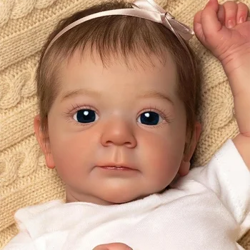 45cm Reborn Baby Doll Felicia Já Terminou a Boneca com enraizada Cabelo Vinil Macio Bebê Recém-nascido 3D Pele Visível Veias