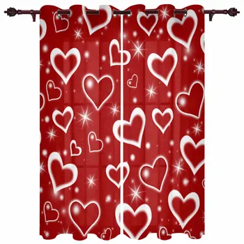 Dia dos namorados Vermelho do Amor Moderno Hall de Cortinas para Sala, Quarto, Cortinas, Painéis de Cortinas