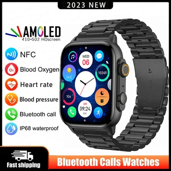 2024 Novo HK95 Smart Watch Homens Personalizado de Discagem 1.96 Polegadas de Alta de Atualização de Tela AMOLED NFC Bluetooth Chamada smartwatch para Android IOS