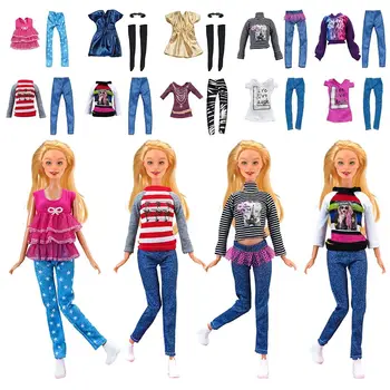 Roupas da moda de T-shirt Nova Casual feito a mão da Menina Boneca Vestindo Calças Jeans 1/6 Boneca e 29~32 cm Boneca