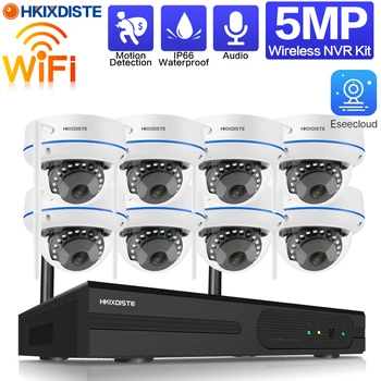 8CH IP do Wifi da Câmera NVR do Kit CCTV Sistema de câmera de 5MP Exterior Impermeável Wifi Câmeras de Monitoramento do Sistema de 4ch sem Fio Kit de Vigilância de Vídeo