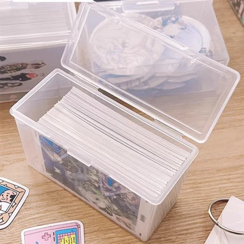 NOVO Plástico Transparente da Caixa de Armazenamento de 3 Polegadas Photocards Pequeno Cartão de Armazenamento de Caixa de Balcão Caixa do Organizador Classificação Caixa de papel de carta