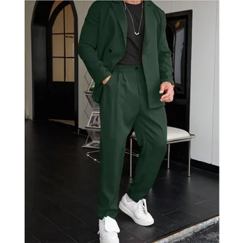 Verde Ternos para Homens Blazer Moda Formal, Traje Breasted Único Pico de Lapela Personalizada Feita de 2 peças Jaqueta Calças Slim Fit 2023