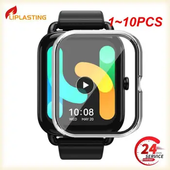 1~10PCS Smart Watch Caso Durável Cobertura Total em Vidro Temperado Integrado de Caso Transparente Anti-impressões digitais Protetor de Tela