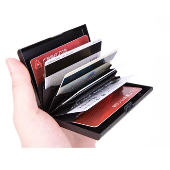 Titular do Cartão de crédito de Alumínio de IDENTIFICAÇÃO do Cartão de Crédito da Carteira de RFID Bloqueio de Metal Fino estojo Rígido para Homens e Mulheres