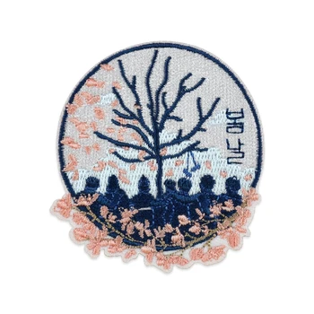 Coreia Árvore de Patches de Bordados Apliques para Roupas Coreia Cultura de Decoração de Ferro em Costurar Jaqueta Colete Acessórios