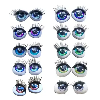 30-50CM 3D Olhos de Boneca Original Olhos Com Multi-Cor Pálpebras E Cílios DIY Auto de Correspondência de Moda Boneca de Olhos de Boneca Acessórios