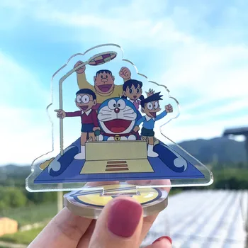 Doraemon Figuras De Anime Stand Kawaii Pé De Desenhos Animados Acrílico Ficar De Enfeite De Decoração Presente