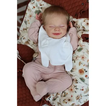 49 CENTÍMETROS de Corpo Inteiro Renascer Boneca Dormir de abril de Sorriso Bebê Mão Feita de Alta Qualidade de Boneca realistas Bebê Real de colecionador de Arte Boneca