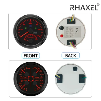RHAXEL 2 Medidor Conjunto de 85mm 2em1 Velocímetro GPS 120MPH 4in1 Nível de Combustível temperatura da Água. Pressão de óleo, Voltímetro 12V para as Embarcações de Caminhão RV