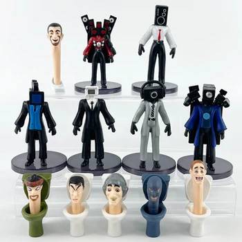 Skibidi Wc Titan Speakerman Modelo de Engraçado Anime Vídeos Cinegrafista Figuras de Ação Decorações de PVC Boneca Brinquedo Colecionável