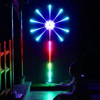 Rgbic fogo-de-Artifício a Luz de Tira Conduzida Bluetooth Smart Neon Faixa de APP Luzes Led Tiras Usb 5V Tiras de Led Festa de Natal Decoração