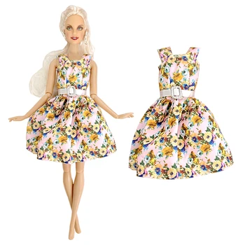 1 peça de Moda Saia Com Padrão floral Moderno Vestido Casual Roupa para a Boneca Barbie Acessórios 1/6 Roupas de Boneca