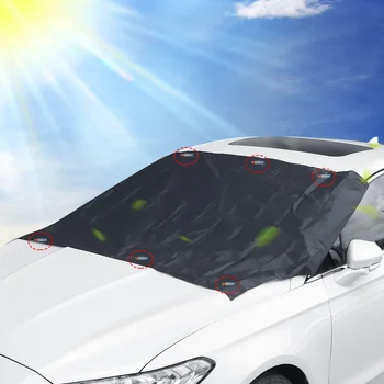 Carro De Protector Solar Impermeável Capa De Pó Magnético Forte, Prata Pano De Neve Para Proteger Do Sol Auto Carro Pára-Sol